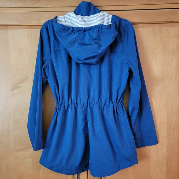 Market & Spruce Lightweight Blue Hooded Rain Jacket - S - Picture 2 of 9